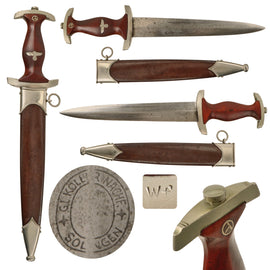 Original German Early WWII SA Dagger by Rare Maker Gustav L. Köller Nachfolger of Solingen with Scabbard