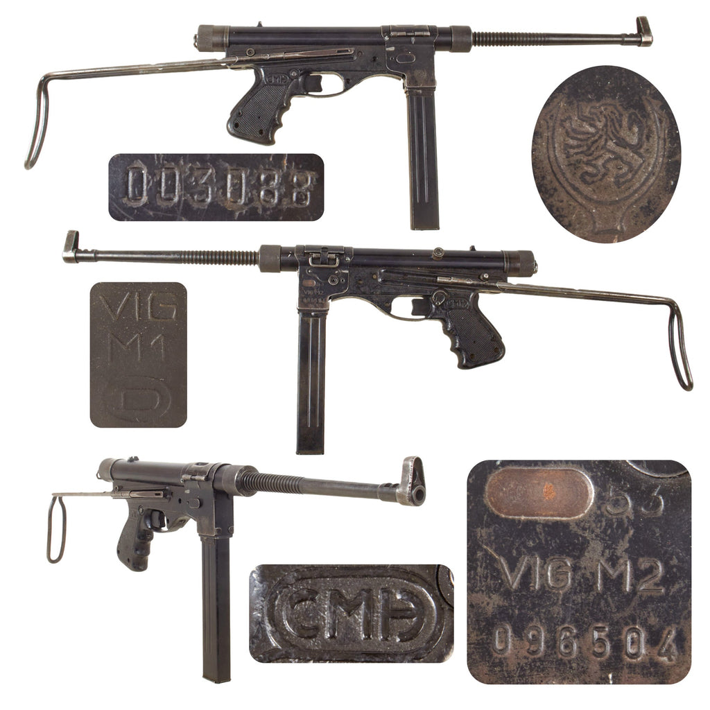 Original Belgian Vigneron M2 Aluminum Receiver Display Submachine Gun with Excellent Live Barrel and Magazine - Serial 096504 Original Items