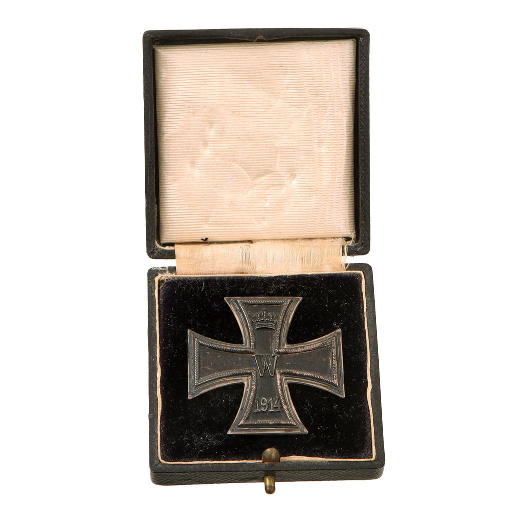 Original Imperial German WWI Cased Prussian Iron Cross First Class 1914 with Pinback by the Royal Mint Order - EKI Original Items