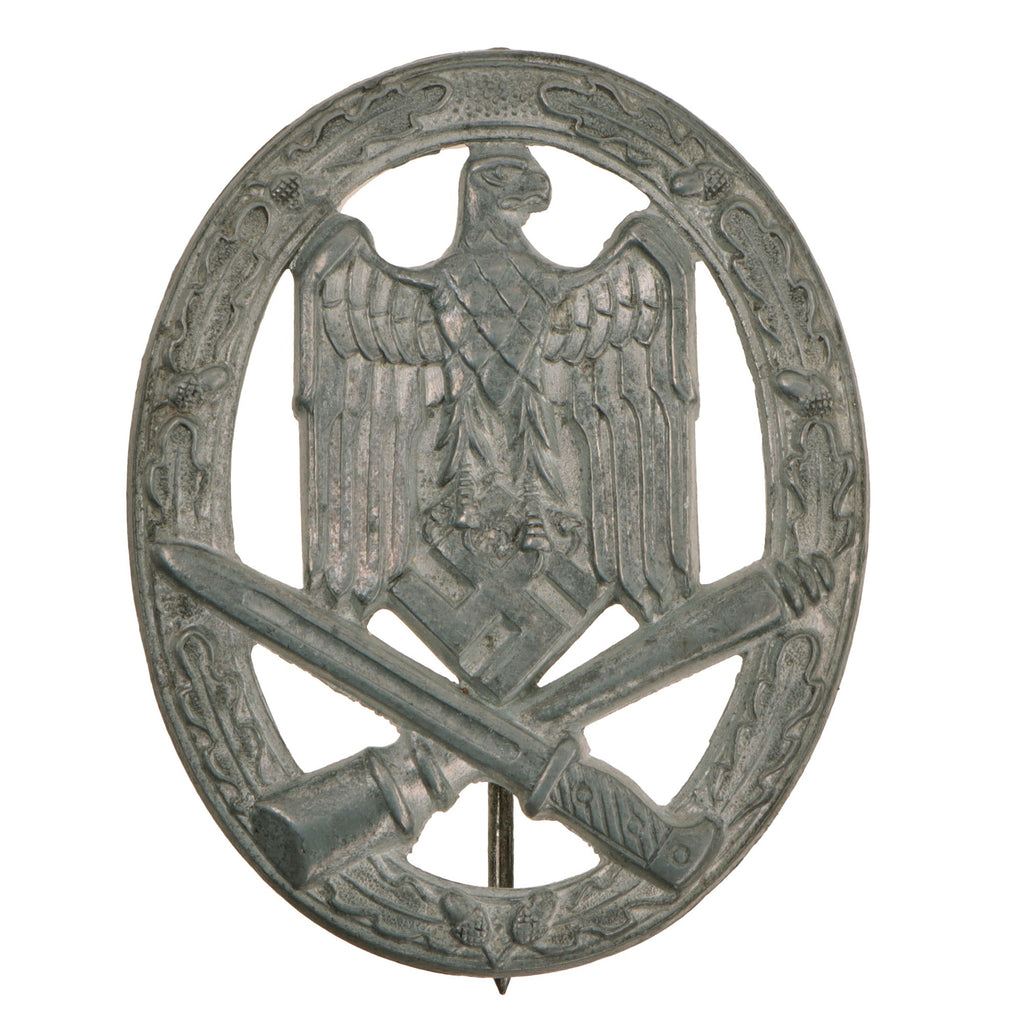 Original German WWII Silver Grade General Assault Badge by F. W. Assmann & Söhne of Lüdenscheid Original Items