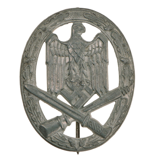 Original German WWII Silver Grade General Assault Badge by F. W. Assmann & Söhne of Lüdenscheid Original Items