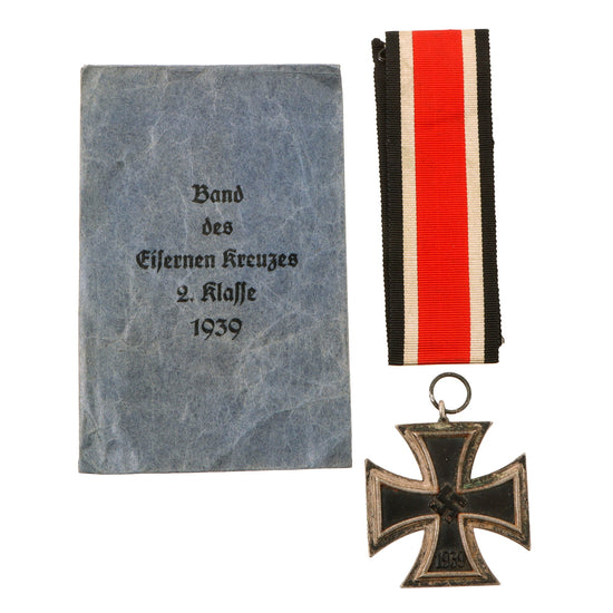 Original German WWII Wehrmacht Iron Cross 2nd Class 1939 with Ribbon in Paper Packet by Carl Knoblauch - EKII Original Items