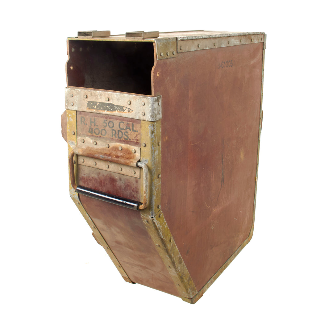 Original U.S. WWII AAF B-17 Bomber Tail Gunner .50 Caliber Ammunition Box Original Items