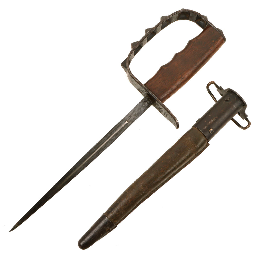 Original U.S. WWI M1917 Knuckle Duster Trench Knife by Landers, Frary, and Clark with Original Jewell Scabbard Original Items