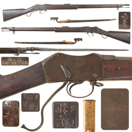 Original British P-1871 Martini-Henry MkII Short Lever Rifle by Enfield Dated 1885 with P-1876 Socket Bayonet and Scabbard