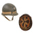 Original U.S. WWII 2nd Infantry Division Painted Military Police 1942 M1 McCord Front Seam Fixed Bale Helmet with MSA Liner Original Items