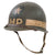 Original U.S. WWII 2nd Infantry Division Painted Military Police 1942 M1 McCord Front Seam Fixed Bale Helmet with MSA Liner Original Items
