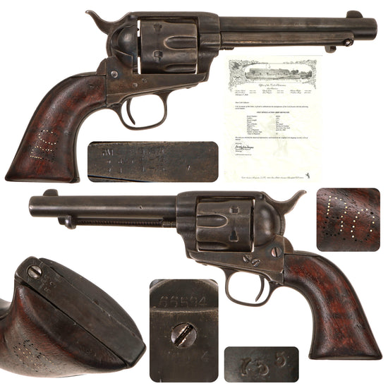 Original U.S. Colt .45cal Single Action Army Revolver with 5 1/2" Barrel and Factory Letter, 1882 Production, Matching Serial 66594