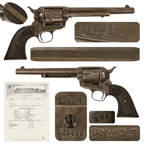 Original U.S. Colt .32-20 W.CF. Single Action Army Revolver Made in 1895 with 7 1/2" Barrel and Factory Letter - Serial 162499