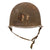 Original U.S. WWII Schlueter Fixed Bale Front Seam Captain’s M1 Helmet with Matching Firestone Liner Purportedly Found in Bastogne in 2005 - Untouched