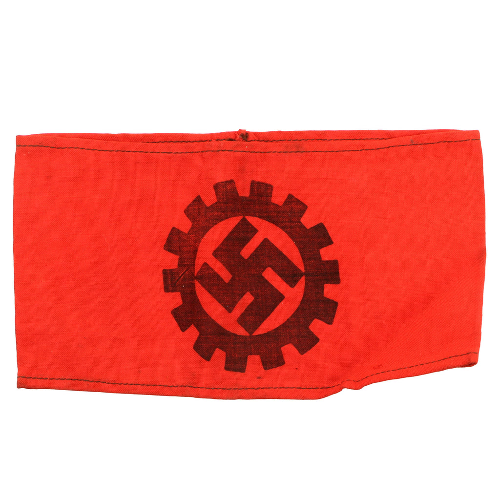 Original German WWII DAF Labor Front Printed Cotton Armband Original Items