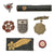 Original Imperial Japanese Army WWII Dog Tag & Ephemera Group with Small National Flag & Checkers Set