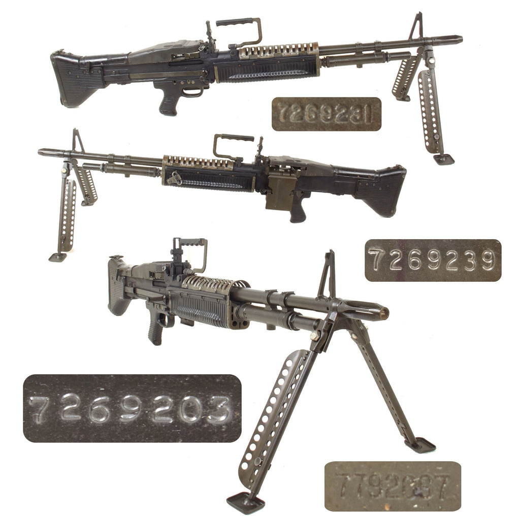 Original U.S. Vietnam War M60 Demilled Receiver Display Machine Gun with Feed Tray Side Hanger - Constructed from Original USGI Parts Original Items