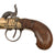 Original Victorian Era Belgian Brass Percussion Pocket Pistol with Bag Grip & Liège Proof - Circa 1845