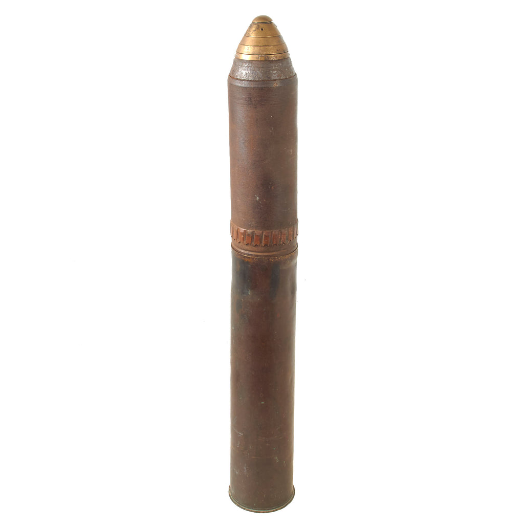 Original U.S. WWI 1917 Dated Inert 75mm Artillery Round With Fuse & Casing Original Items