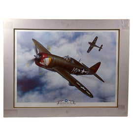 Original Signed Limited Edition Print: “Little Chief’s War Dance” by Jerry Crandall Signed by Fighter Pilot Ace Frank W. Klibbe - 154/950 - 28 x 34”