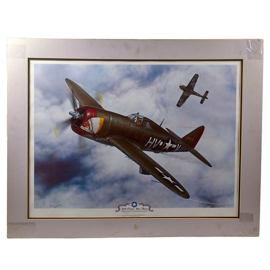 Original Signed Limited Edition Print: “Little Chief’s War Dance” by Jerry Crandall Signed by Fighter Pilot Ace Frank W. Klibbe - 154/950 - 28 x 34”