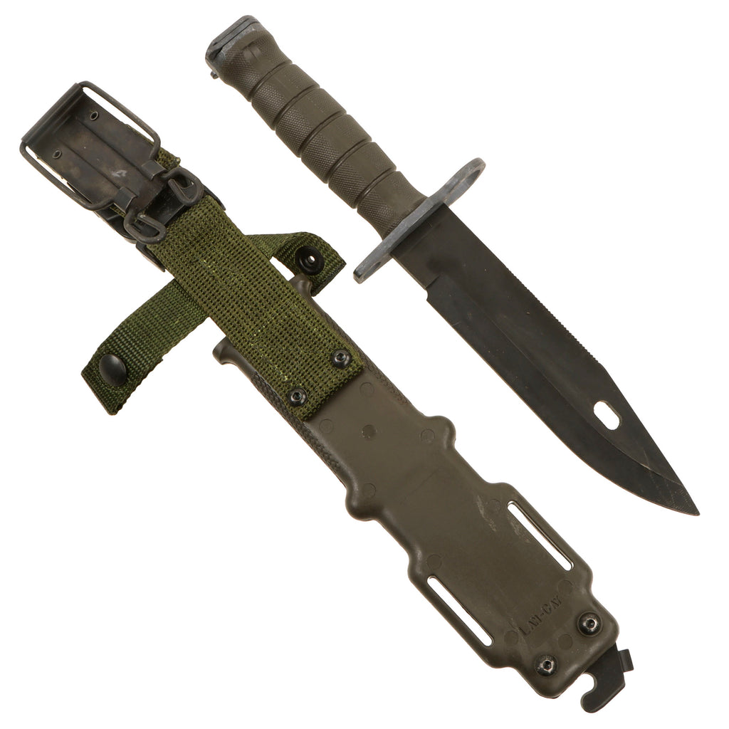 Original U.S. Cold War / GWoT M9 Lan-Cay Bayonet with M10 Wire Cutter Scabbard Original Items