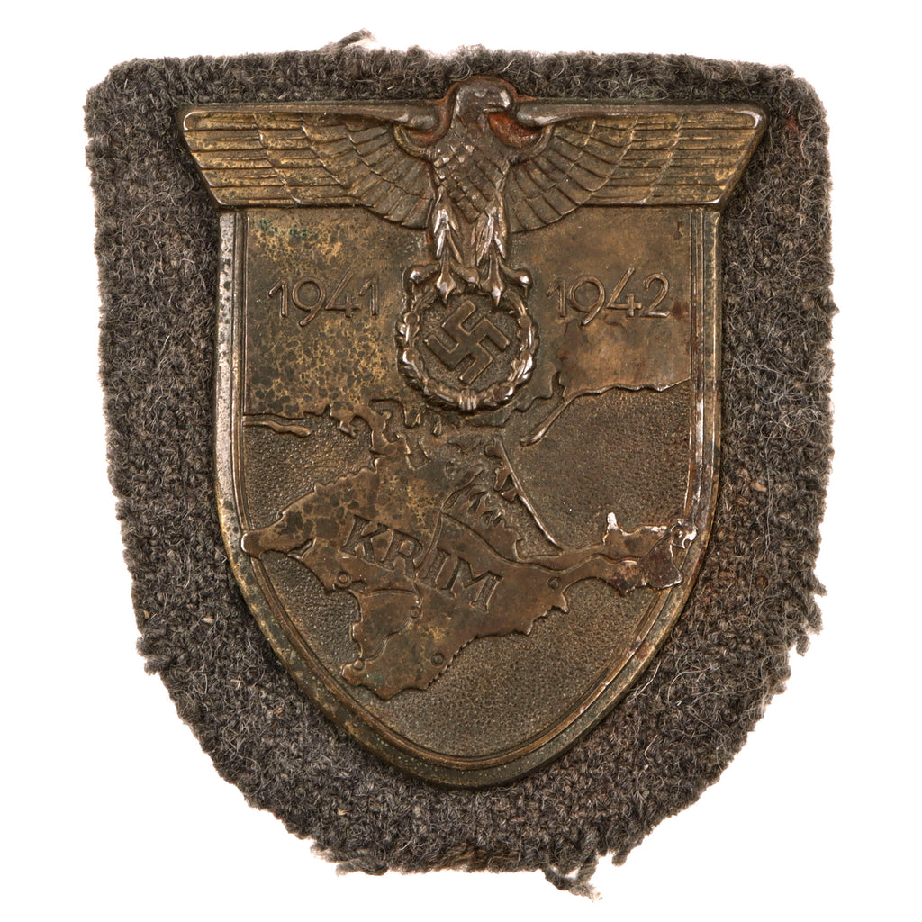 Original German WWII Luftwaffe Crimea Krim Shield Decoration with Backing Plate - Krimschild