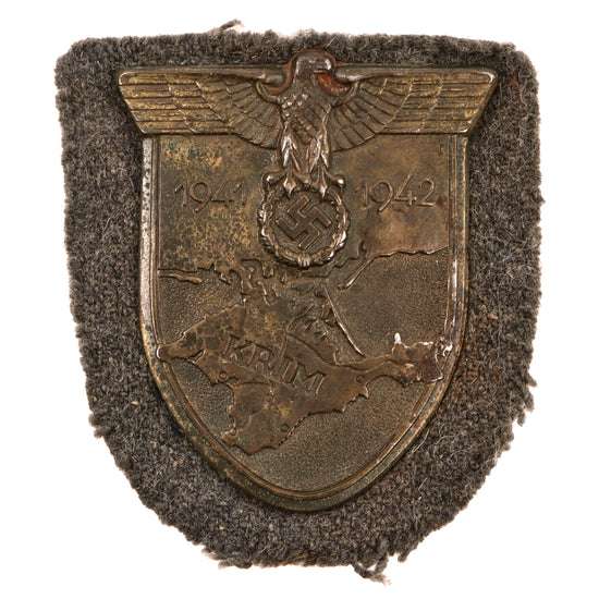 Original German WWII Luftwaffe Crimea Krim Shield Decoration with Backing Plate - Krimschild Original Items