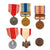 Original Japanese WWII Pacific Theater Japanese Bringback Souvenir Group in Japanese Crate - Japanese Flags, Medals, and Ephemera Original Items