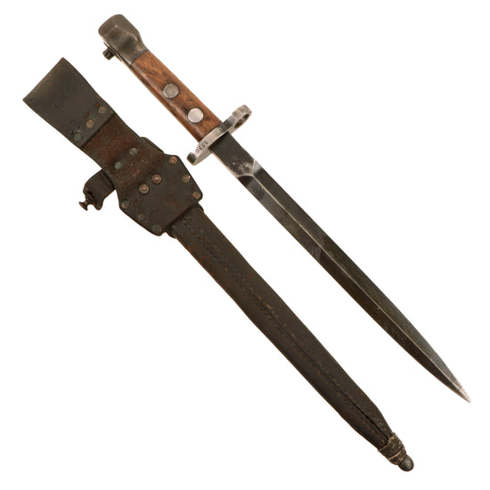 Original Dutch WWI M1895 Mannlicher Carbine No.1 New Model Dagger Bayonet with Scabbard Original Items