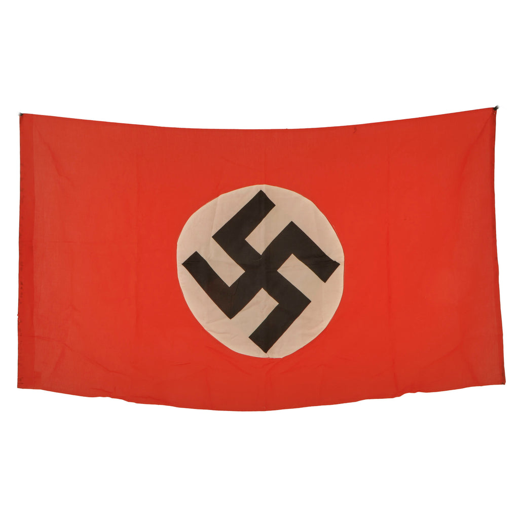 Original German WWII NSDAP Double Sided National Political Flag with Maker Tag - 30" x 53" Original Items