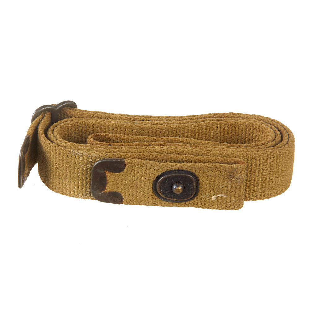Original U.S. WWII Khaki M1 Carbine Canvas Web Sling with Keeper Original Items