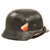 Original German WWII Luftwaffe M35 Double Decal Steel Helmet with 1938 Dated 56cm Liner & Chinstrap - Stamped EF64