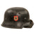 Original German WWII M34 Square Dip NSDAP Double Decal Civic Police Steel Helmet with 58cm Liner and Chinstrap - Ordnungspolizei