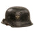 Original German WWII M34 Square Dip NSDAP Double Decal Civic Police Steel Helmet with 58cm Liner and Chinstrap - Ordnungspolizei Original Items