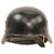 Original German WWII Beaded M35 NSDAP Double Decal Civic Police Steel Helmet with 54cm Liner and Chinstrap - marked NS62 Original Items