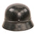 Original German WWII Beaded M35 NSDAP Double Decal Civic Police Steel Helmet with 54cm Liner and Chinstrap - marked NS62 Original Items
