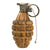 Original U.S. WWII Inert MkII Yellow Early War High Explosive Pineapple Grenade with M10A2 Fuze Original Items