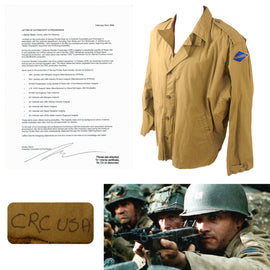 Original Saving Private Ryan U.S. WWII Rangers M41 Field Jacket Costume Piece Marked CRC with Copy of Notarized Letter of Authenticity