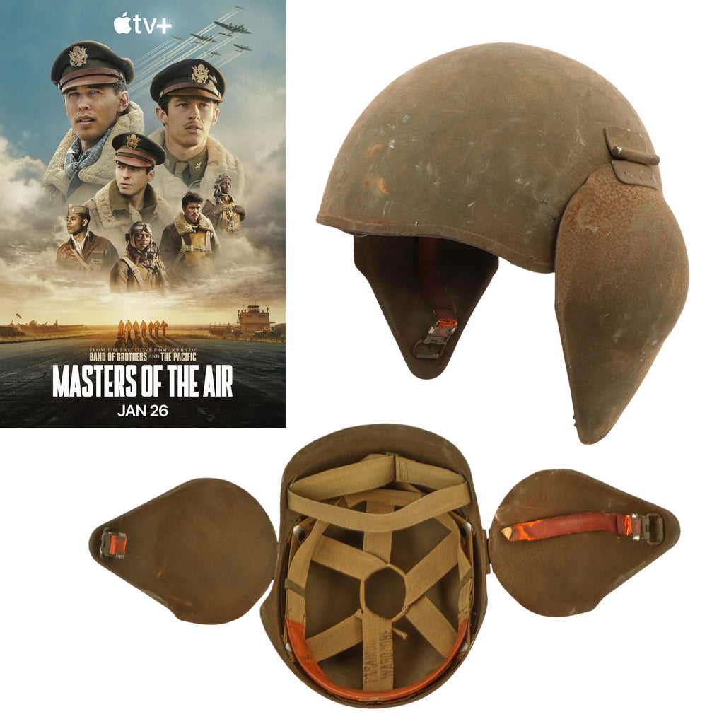 Original U.S. WWII USAAF Bomber Crew M5 Steel FLAK Helmet Used in Apple TV Series “Masters of the Air” Original Items