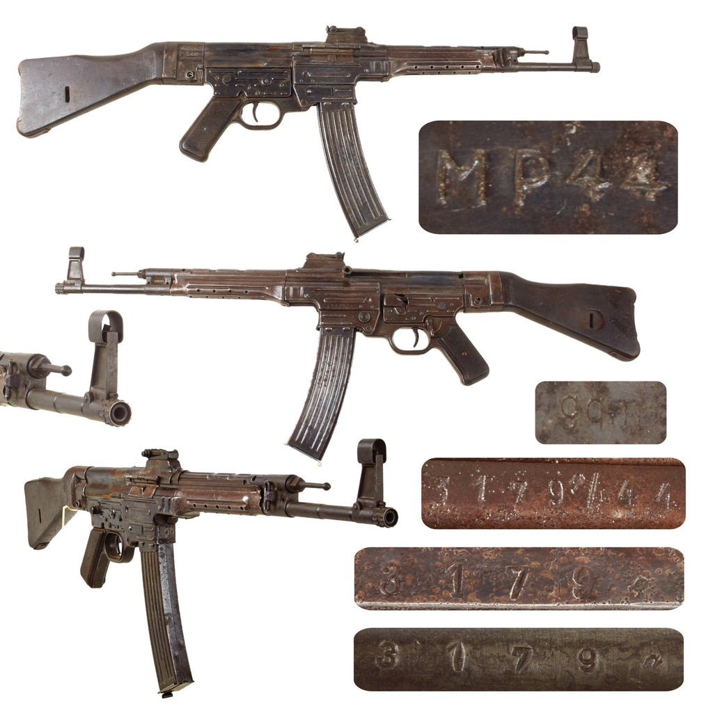 Original German WWII MP44 STG 44 Sturmgewehr Demilled Receiver Display Gun Dated 1944 - Matching Serial 3179 q - Claimed Battle of the Bulge Battlefield Pickup Original Items