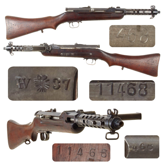 Original German WWII 1937 Dated Austrian Police MP30 Steyr Solothurn Display Submachine Gun with Magazine - Matching Serial 11468 Original Items