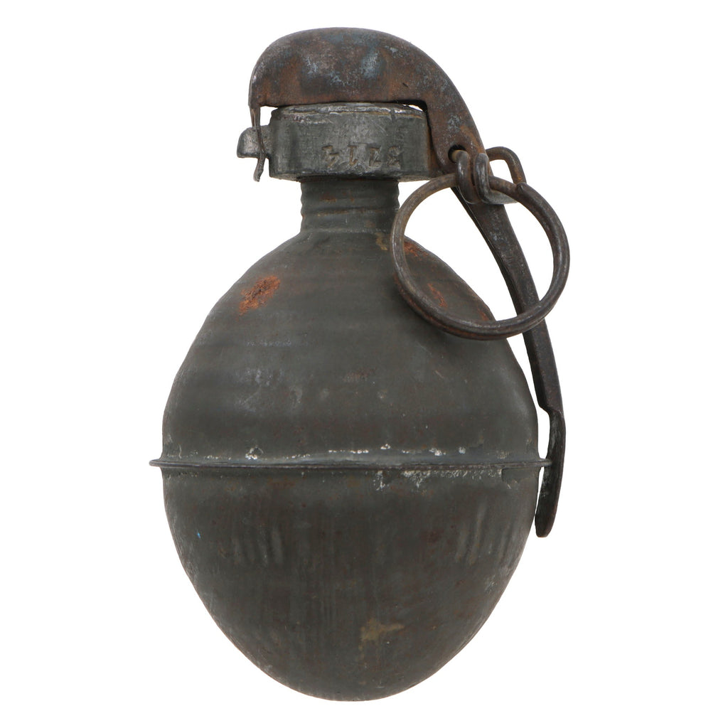 Original French WWI Model 1914 OF1 Egg Hand Grenade circa 1915 - 1917 - Inert Original Items