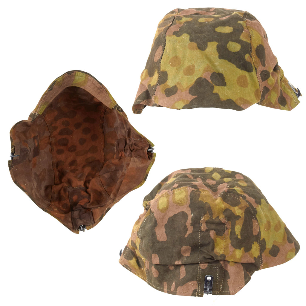 Original German WWII Post War Assembled Helmet Cover Made From Platanenmuster Plane Tree Camouflage Original Items