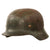 Original German WWII Rare Waffen SS M35 Single Decal Helmet with Replaced 1943 Dated 57cm Liner - Stamped ET64 Original Items