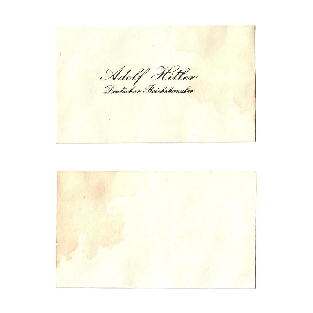 Original German WWII Deutscher Reichskanzler Der Führer Adolf Personal Calling Card Original Items
