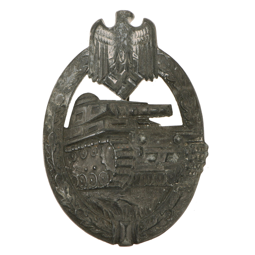 Original German WWII Silver Grade Panzer Assault Tank Badge by Hermann Aurich of Dresden Original Items