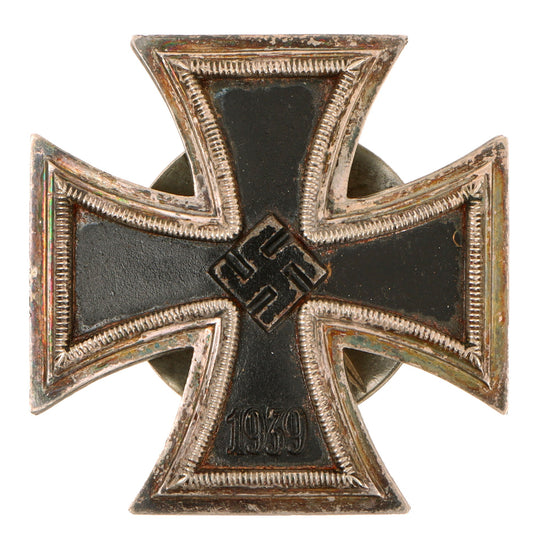 Original German WWII Vaulted Screw Back Iron Cross First Class 1939 by Glaser & Sohn of Dresden - EKI Original Items