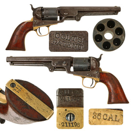 Original U.S. Indian Wars Era Colt Model 1851 Navy .36cal Percussion Revolver Made in 1870 with Replaced Cylinder - Serial 211198