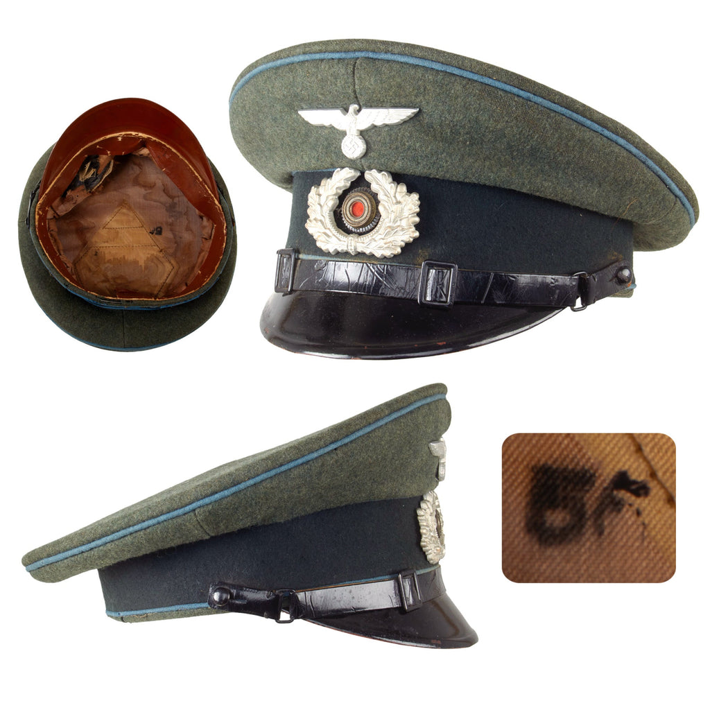 Original German WWII Heer Transport and Supply Troop EM/NCO Schirmmütze Visor Cap by Aegant - Size 55 Original Items