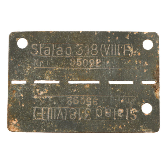 Original German WWII Stalag 318 Stalag VIII-F Russian Prisoner Dog Tag Original Items