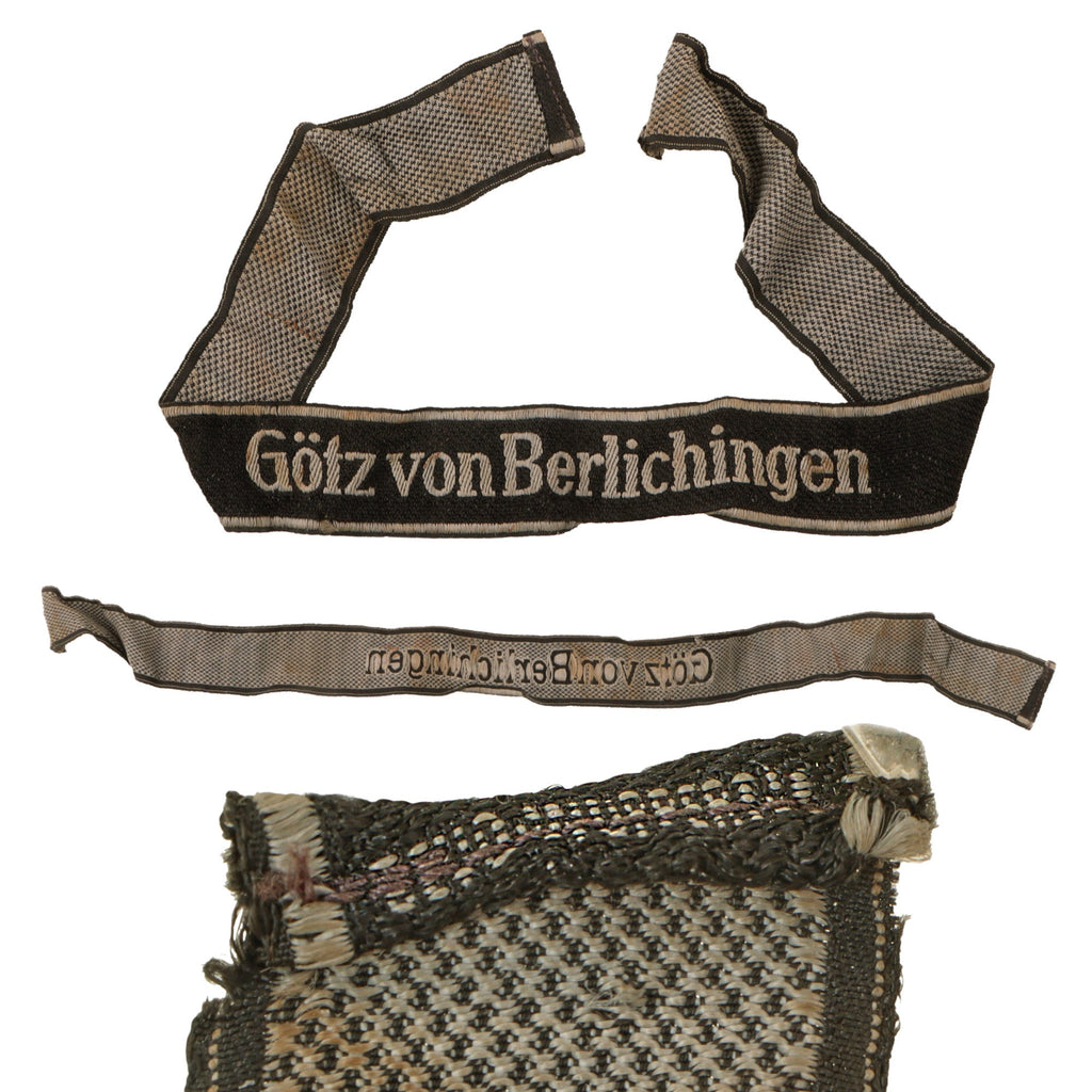 Original German WWII Rare 17th SS Panzergrenadier Division "Götz von Berlichingen" Cuff Title by BeVO Wuppertal Original Items