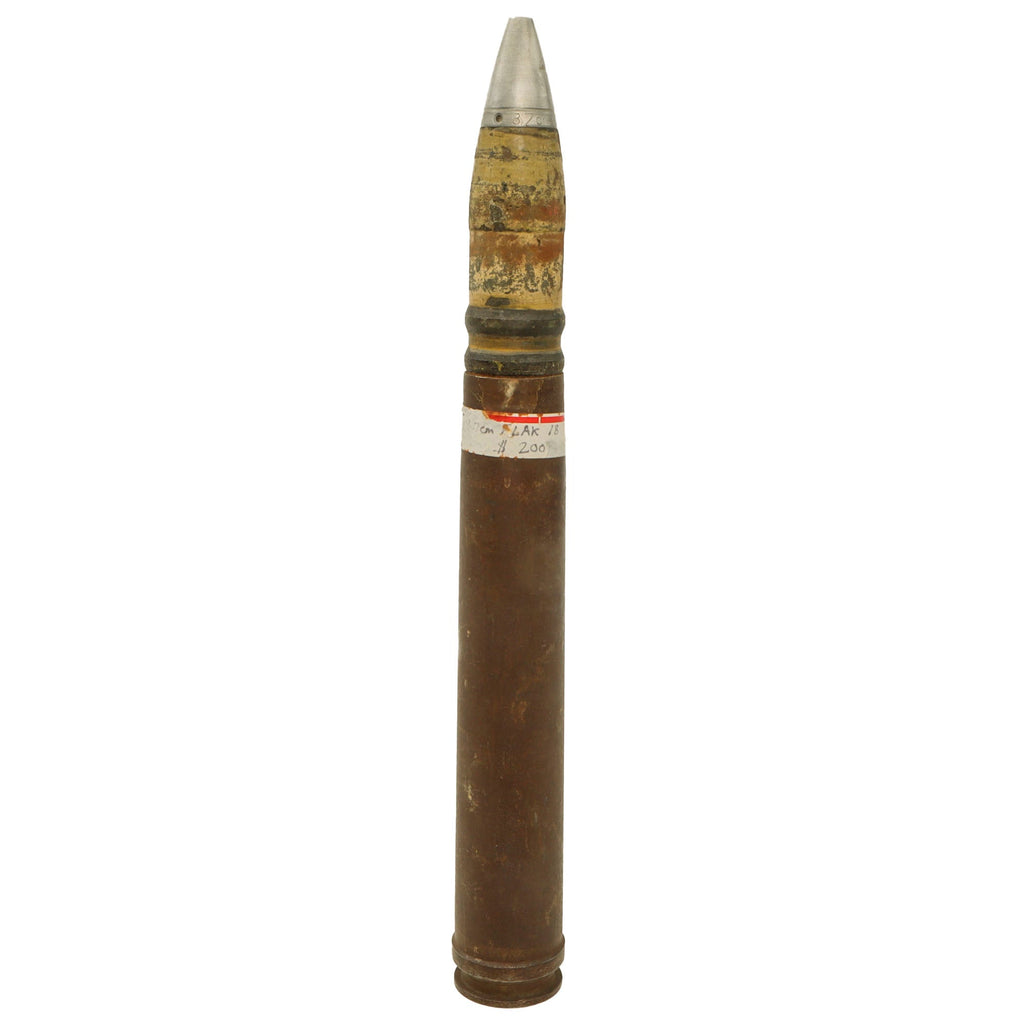 Original German WWII Kriegsmarine Inert 3.7cm Naval Flak Shell - Dated ...