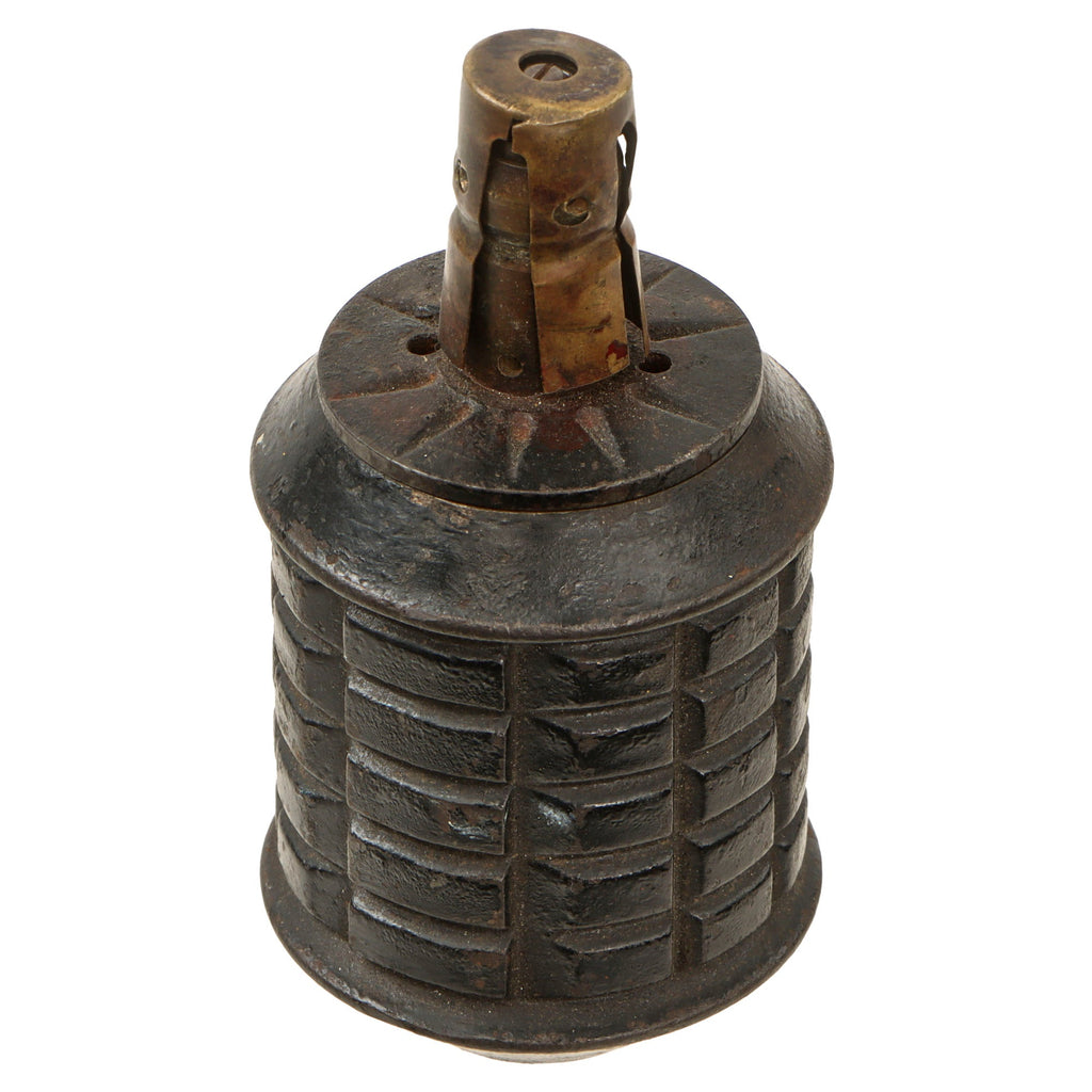 Original Japanese WWII Type 97 Inert Fragmentation Hand Grenade with Fuse - Dated 1941 Original Items